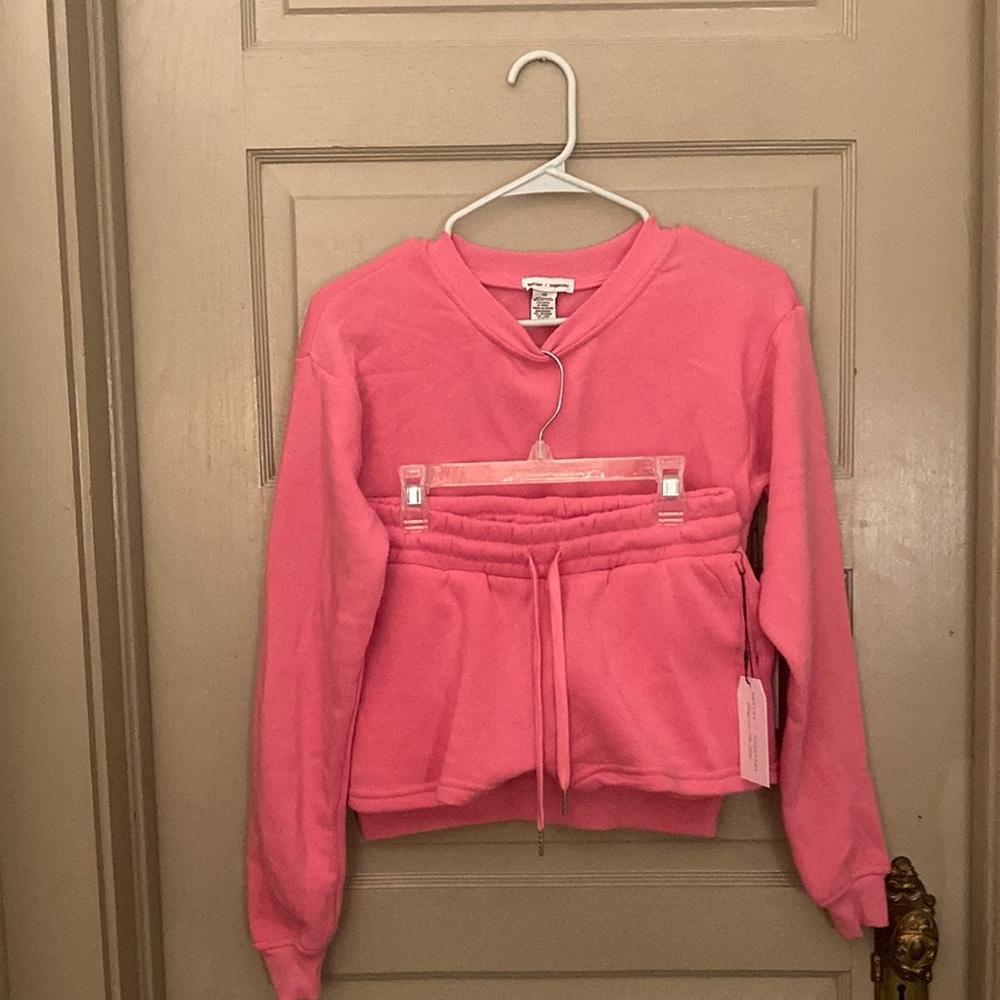 *NEW* Better Together Pink Sweatshirt and Pink Sweat Shorts Combo/Set Size XS